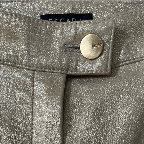 🌹HP Gorgeous Y2K Vintage Gold Style Escada Leather Jeans - Picture 3 of 6
